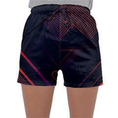 Gradient-geometric-shapes-dark-background-design Sleepwear Shorts by Salman4z