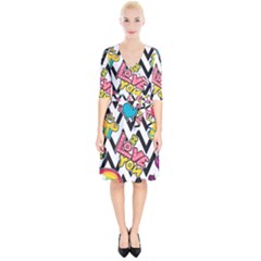 Vector-romantic-love-seamless-pattern Wrap Up Cocktail Dress by Salman4z