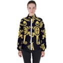 Mexican-culture-golden-tribal-icons Women s High Neck Windbreaker View1