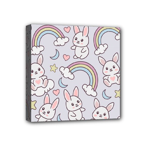 Seamless-pattern-with-cute-rabbit-character Mini Canvas 4  X 4  (stretched) by Salman4z