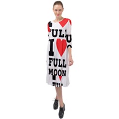 I Love Full Moon Ruffle End Midi Chiffon Dress by ilovewhateva