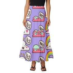 Cloud-seamless-pattern -- Tiered Ruffle Maxi Skirt by Salman4z