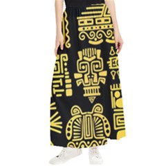 American-golden-ancient-totems Maxi Chiffon Skirt by Salman4z