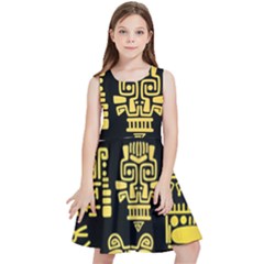 American-golden-ancient-totems Kids  Skater Dress by Salman4z