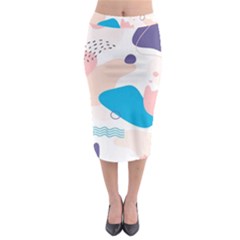 Hand-drawn-abstract-organic-shapes-background Midi Pencil Skirt by Salman4z