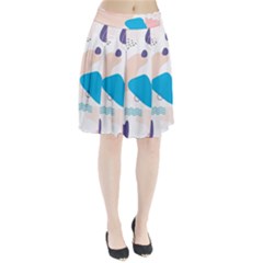 Hand-drawn-abstract-organic-shapes-background Pleated Skirt by Salman4z