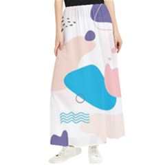 Hand-drawn-abstract-organic-shapes-background Maxi Chiffon Skirt by Salman4z