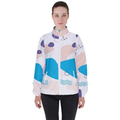 Hand-drawn-abstract-organic-shapes-background Women s High Neck Windbreaker by Salman4z