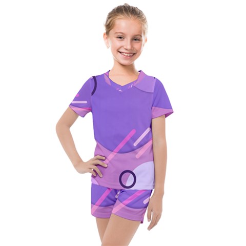 Colorful-abstract-wallpaper-theme Kids  Mesh Tee And Shorts Set by Salman4z