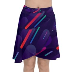 Colorful-abstract-background Chiffon Wrap Front Skirt by Salman4z