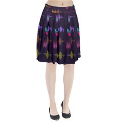 Colorful-sound-wave-set Pleated Skirt by Salman4z