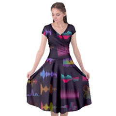 Colorful-sound-wave-set Cap Sleeve Wrap Front Dress by Salman4z