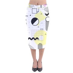 Graphic-design-geometric-background Velvet Midi Pencil Skirt by Salman4z