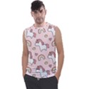 Cute-unicorn-rainbow-seamless-pattern-background Men s Regular Tank Top View1