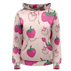 Seamless-strawberry-fruit-pattern-background Women s Pullover Hoodie by Salman4z