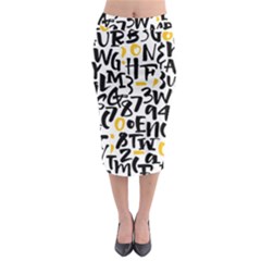 Letters-pattern Midi Pencil Skirt by Salman4z