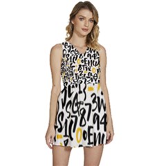 Letters-pattern Sleeveless High Waist Mini Dress by Salman4z