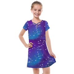 Realistic-night-sky-poster-with-constellations Kids  Cross Web Dress by Salman4z