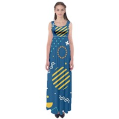 Flat-design-geometric-shapes-background Empire Waist Maxi Dress by Salman4z