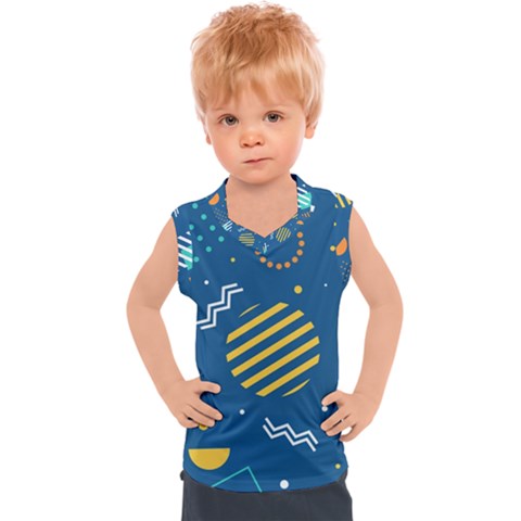 Flat-design-geometric-shapes-background Kids  Sport Tank Top by Salman4z