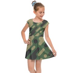 Camouflage-pattern-background Kids  Cap Sleeve Dress by Salman4z