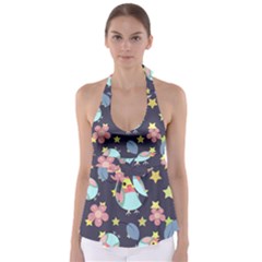 Owl-stars-pattern-background Babydoll Tankini Top by Salman4z