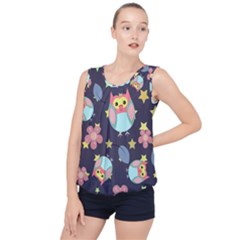 Owl-stars-pattern-background Bubble Hem Chiffon Tank Top by Salman4z