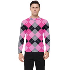 Seamless-argyle-pattern Men s Long Sleeve Rash Guard by Salman4z