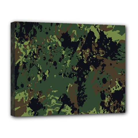 Military Background Grunge Canvas 14  X 11  (stretched) by pakminggu