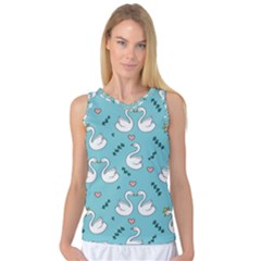 Elegant Swan Pattern Design Women s Basketball Tank Top by pakminggu