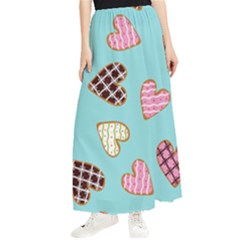 Seamless Pattern With Heart Shaped Cookies With Sugar Icing Maxi Chiffon Skirt by pakminggu