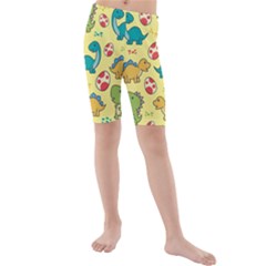 Seamless Pattern With Cute Dinosaurs Character Kids  Mid Length Swim Shorts by pakminggu