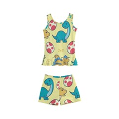 Seamless Pattern With Cute Dinosaurs Character Kids  Boyleg Swimsuit by pakminggu