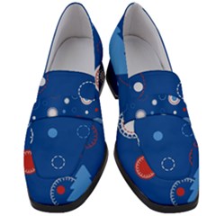 Christmas Pattern Tree Design Women s Chunky Heel Loafers by pakminggu