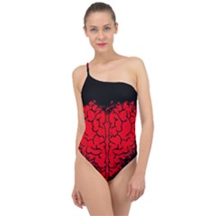 Heart Brain Mind Psychology Doubt Classic One Shoulder Swimsuit by pakminggu