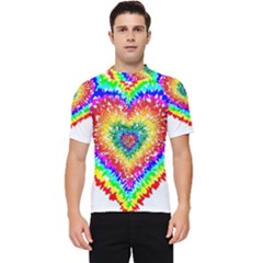 Tie Dye Heart Colorful Prismatic Men s Short Sleeve Rash Guard by pakminggu