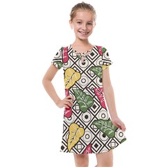 Leaves Foliage Batik Seamless Kids  Cross Web Dress by pakminggu