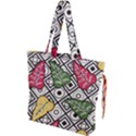 Leaves Foliage Batik Seamless Drawstring Tote Bag View1