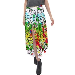 Brain Mind Psychology Idea Hearts Velour Split Maxi Skirt by pakminggu