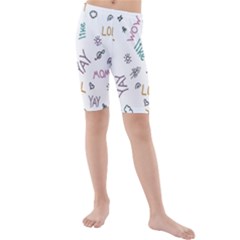 Doodle Pattern Kids  Mid Length Swim Shorts by pakminggu