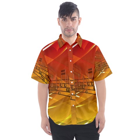 Music Notes Melody Note Sound Men s Short Sleeve Shirt by pakminggu