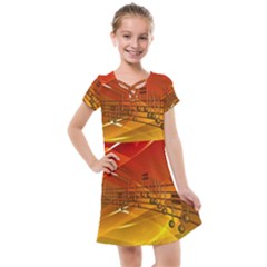 Music Notes Melody Note Sound Kids  Cross Web Dress by pakminggu