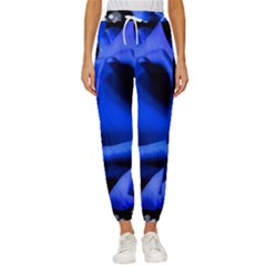 Blue Rose Roses Bloom Blossom Women s Cropped Drawstring Pants by pakminggu