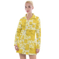 Party Confetti Yellow Squares Women s Long Sleeve Casual Dress by pakminggu