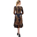 Peacock Plumage Bird  Pattern Graceful Ruffle End Midi Chiffon Dress View2