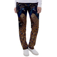 Peacock Plumage Bird  Pattern Graceful Women s Casual Pants by pakminggu