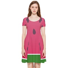 Watermelon Fruit Summer Red Fresh Food Healthy Inside Out Cap Sleeve Dress by pakminggu