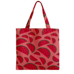 Watermelon Red Food Fruit Healthy Summer Fresh Zipper Grocery Tote Bag by pakminggu