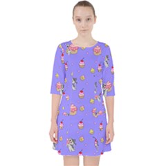 Art Pattern Design Seamless Scrapbooking Quarter Sleeve Pocket Dress by pakminggu