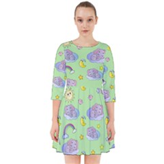 Elephant Sleeping Elephants Background Smock Dress by pakminggu